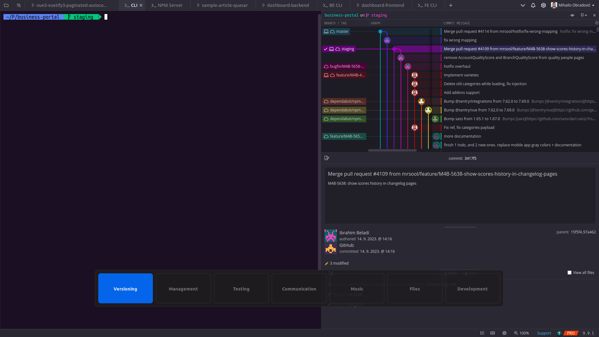 Versioning workspace