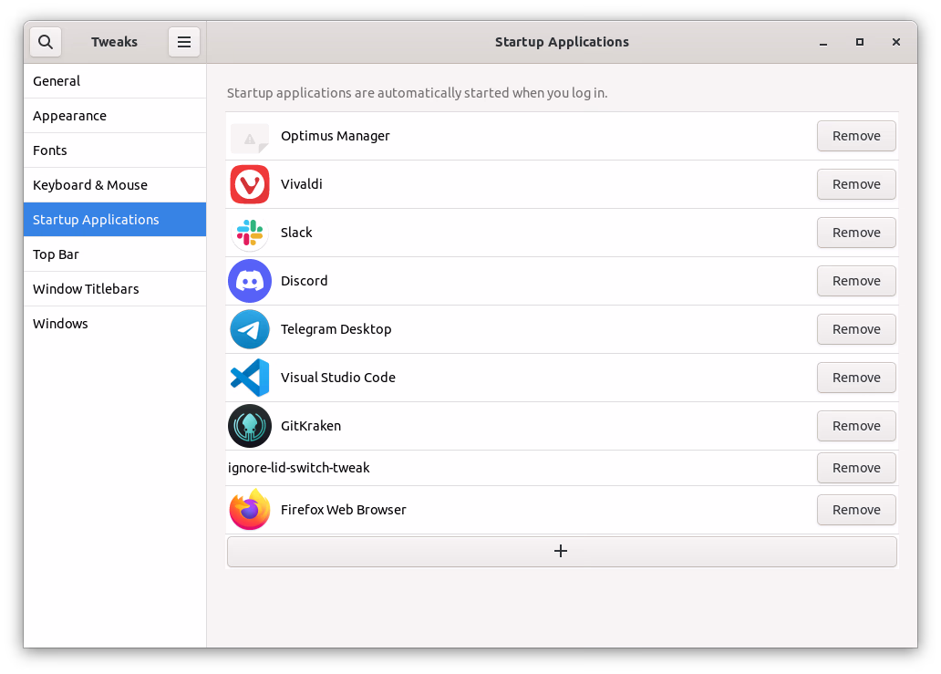 Startup applications