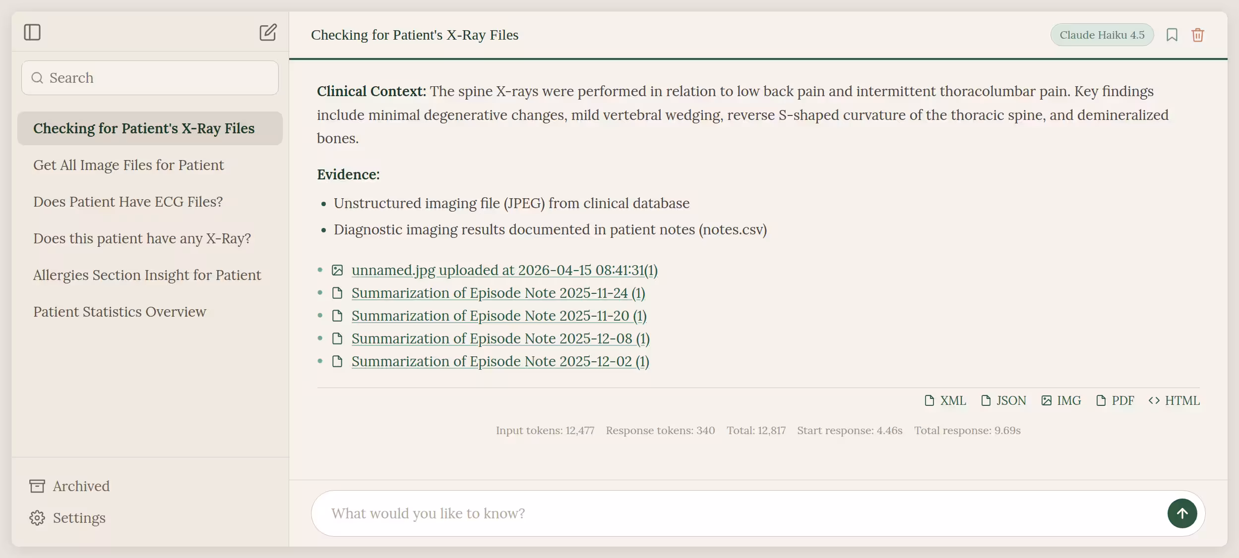 Cited source opening in a preview panel right next to the conversation, so staff can verify any claim without leaving the chat